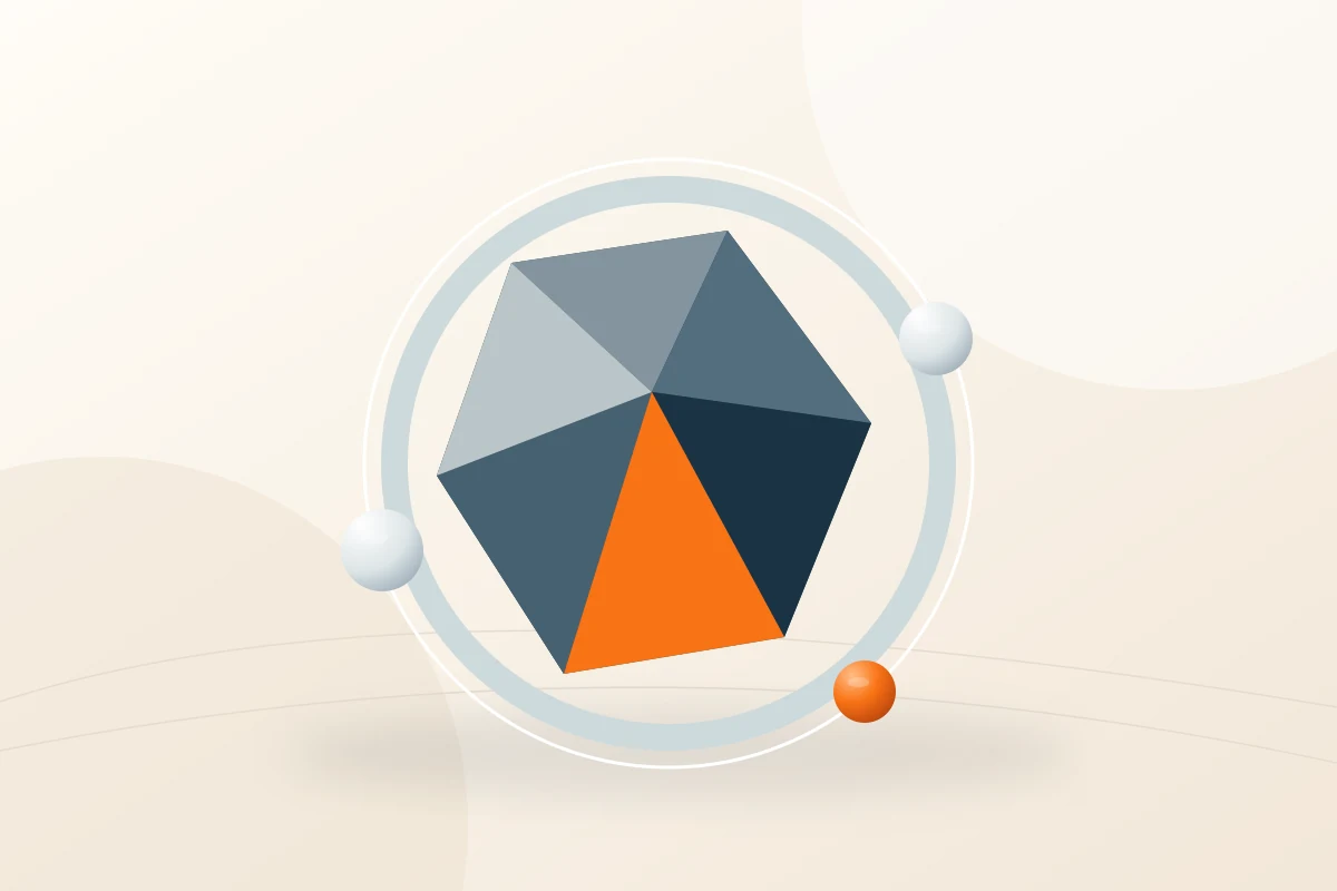 Abstract scientific illustration of blood and kidney filtration in cream, deep slate and orange, with no embedded text